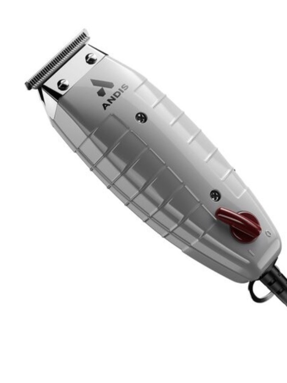 Andis Silver Corded T-Blade Trimmer with Red Accent